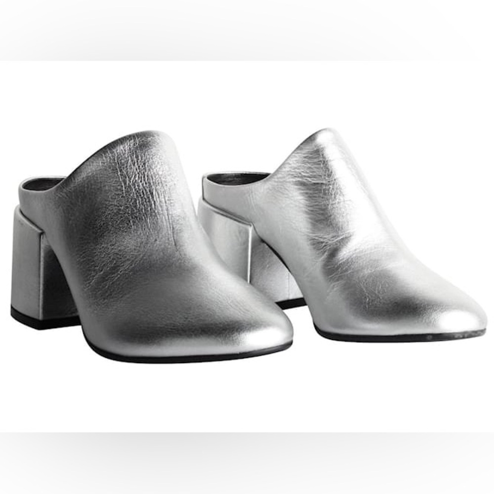Maison Martin Margiela Silver Mules Metallic Silver